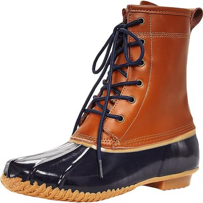 Khombu Womens Clarissa Leather Waterproof Winter Boots Tan 7 Medium (B,M)