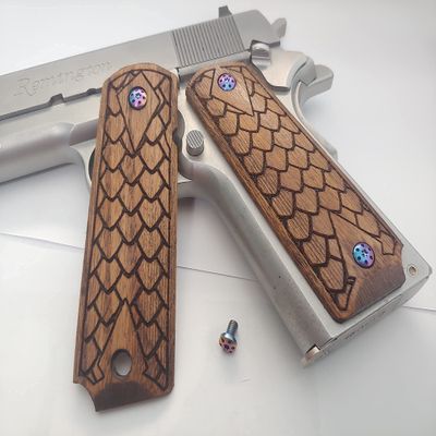 1911 Dragon Scales Grip. Full Size. Walnut Stain