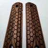1911 Honey Comb Grips. Full Size. Walnut Stain view 2