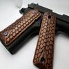 1911 Honey Comb Grips. Full Size. Walnut Stain view 3