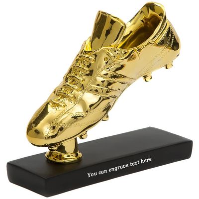 DXIUMZHP Trophies Trophies with Custom Engraving Football Trophy, Golden Boot Award 3D Statue, Resin Gold-Plated Trophy, Fan Supplies, Souvenirs, Free Engraving Text (Color : Gold, Size : 20x7x17cm)