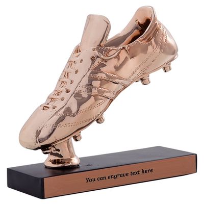 Trophies Trophies With Custom Engraving Football Trophy, Golden Boot Award 3D Statue, Resin Gold-plated Trophy, Fan Supplies, Souvenirs, Free Engraving Text ( Color : Copper , Size : 20x7x17cm )