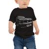 Vintage Stang Front Headlights Baby Jersey Short Sleeve Tee Black view 1