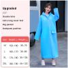 KHUY Portable EVA Ponchos Bulk, Rain Ponchos for Adults Reusable, Lightweight Bicycle Mens Raincoat for Outdoor Activities, Womens Rain Coat with Hood and Large Pocket Waterproof view 2