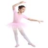 winying Kids Girls Criss Cross Back Short Sleeves Ballet Dance Dress Gymnastic Leotard Ballerina Mesh Tutu Skirt Pink 8-10 Years view 3