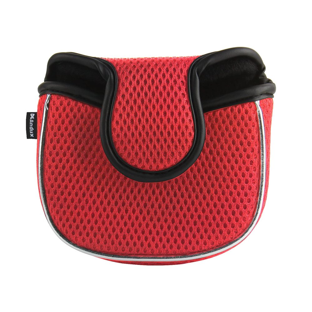 Andux Mesh Heel-Shafted Mallet Putter Cover Golf Putter Head Covers Red, Square MT/TG14