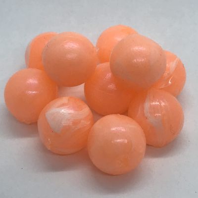 BnR Tackle SBPSW8 Soft Beads, 8mm, Peach Swirl Neutral Buoyancy, 15/Pack
