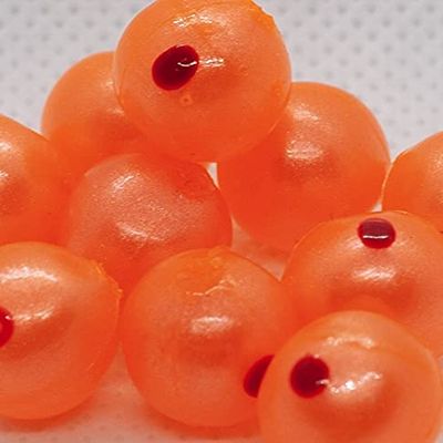 BnR Tackle SBCRB14 Soft Beads, 14 mm, Creamsicle Stinkeye, Neutral Buoyancy, 10/Pack