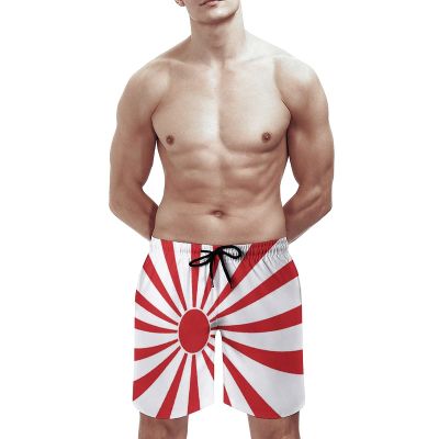 BAIKUTOUAN Japanese Rising Sun Flag Print Swim Trunks Short Beach Pants for Men Casual
