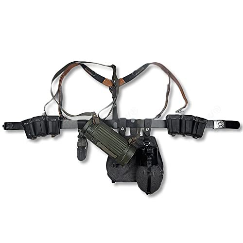 YBRR WW2 German Combat Equipment 98K Pouch Leather Combination Soldier Equipment Collection War Reenactments Tactical Backpack
