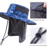 BASSDASH UPF 50+ Sun Fishing Hat Water Resistant with Detachable Neck Flap Blue-camo view 4