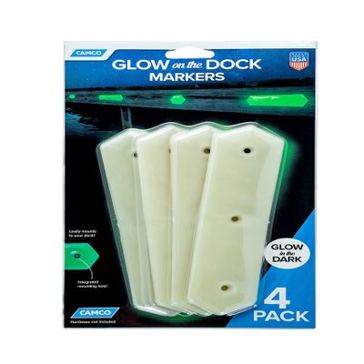 Camco - Glow on The Dock Pier Markers, Elongated Hex 4pk (Retail)