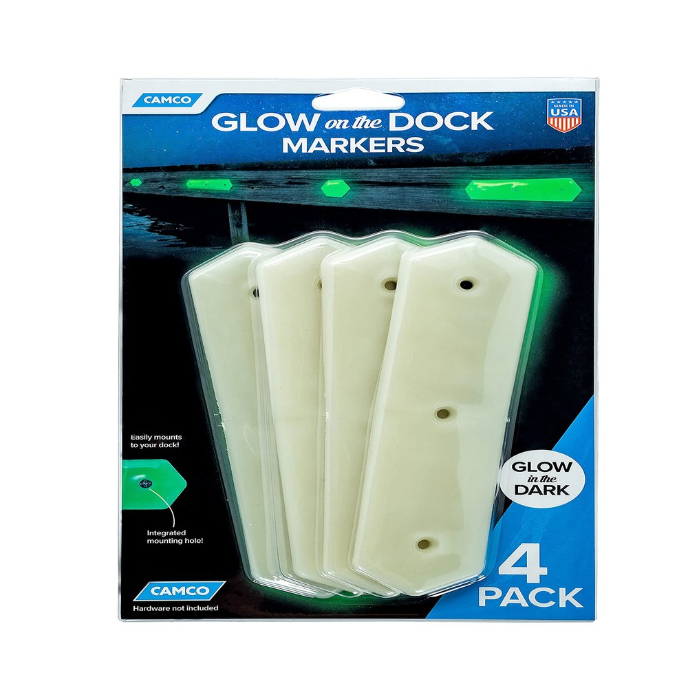 Camco - Glow on The Dock Pier Markers, Elongated Hex 4pk (Retail)