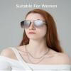 ANRRI Square Aviator Gradient Sunglasses UV400 Double Bridge Retro Metal Frame Brown Lens view 4