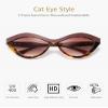 ANRRI Retro Narrow Cat Eye Sunglasses for Women UV400 Protection Tortoise Metal Frame view 2