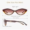ANRRI Retro Narrow Cat Eye Sunglasses for Women UV400 Protection Tortoise Metal Frame view 3