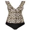 Hilor Women's Tankini Swimsuits Shirred Tummy Control Swimwear Ruffled V Neck Two Piece Bathing Suits Yellow Leopard 10 view 4