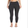 YUNOGA Women's High Waist Buttery Soft Athletic Yoga Pants 25" Inseam Leggings with Pockets (M, Charcoal Grey) view 2