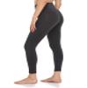 YUNOGA Women's High Waist Buttery Soft Athletic Yoga Pants 25" Inseam Leggings with Pockets (M, Charcoal Grey) view 4