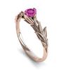 55Carat 18K Rose Gold Plated Proposal Ring Created Pink Sapphire September Birthstone Anniversary Ring Jewelry Gift for Her Size 4 view 2