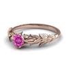55Carat 18K Rose Gold Plated Proposal Ring Created Pink Sapphire September Birthstone Anniversary Ring Jewelry Gift for Her Size 4 view 3