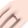 55Carat 18K Rose Gold Plated Proposal Ring Created Pink Sapphire September Birthstone Anniversary Ring Jewelry Gift for Her Size 4 view 4