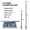 SANLIKE Boat Hooks for Docking 8FT Telescoping Extension Pole Hook with Luminous Bead, Lightweight Floating, Non-Slip Rubber Handle, Durable & Rust-Resistant, 2-Section view 3