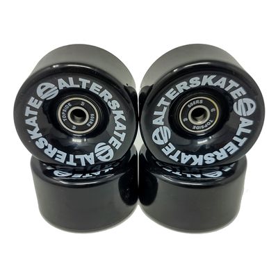 Alterskate Skateboard Cruiser Wheels 65mm 78a with Bearings (Black)