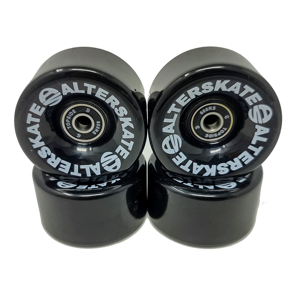 Alterskate Skateboard Cruiser Wheels 65mm 78a with Bearings (Black)