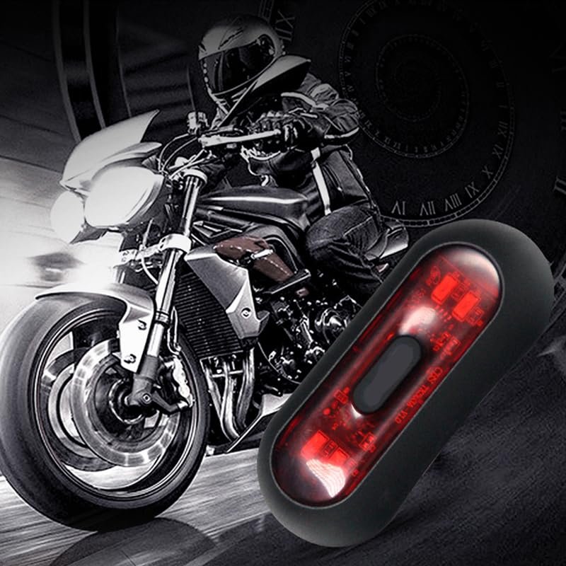 MACHSWON LED Motorcycle Helmet Light,Bike Helmet Light, Motorcycle Helmet Brake Light/Bike Bicycle LED Safety Warning Helmet Lights for Night Riding, Chargeable Cable