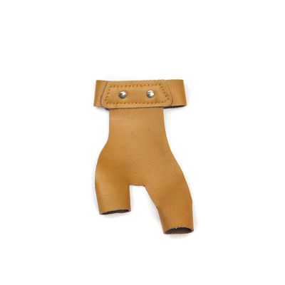 OBTOUTDOOR Archery 2 Finger Guard Left Hand for Women Adults Protector Gear Bow Hunting Accessories (Brown)