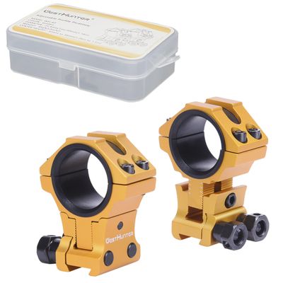 WestHunter Optics Adjustable Height Dovetail Scope Rings, 1 Inch 30 mm Precision Scope Mount | Gold