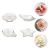 Cabilock 4pcs Transparent Trim Fruit Serving Plates Multi-purpose Jewelry Display Trays for Home Hotel and Restaurant Use Design for Organizing and Showcasing Jewelry and Fruits view 2