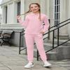 Arshiner Girl's 2 Piece Long Sleeve Pullover Hooded Sweatshirt Set Sweatsuits and Sweatpants view 2