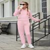 Arshiner Girl's 2 Piece Long Sleeve Pullover Hooded Sweatshirt Set Sweatsuits and Sweatpants view 4