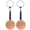Alvinlite Floating Keychain, Floating Cork Ball Key Ring 2 Pcs Buoyant Keychain Floating Cork Keyring Water Sport Accessories for Marine Boat, Fishing, Sailing, Kayaking (#1) view 1
