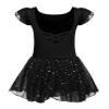 Arshiner Girls Ruffle Sleeve Ballet Dance Dress Crisscross Back Tutu Skirted Leotard view 1