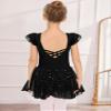 Arshiner Girls Ruffle Sleeve Ballet Dance Dress Crisscross Back Tutu Skirted Leotard view 2