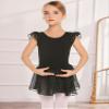 Arshiner Girls Ruffle Sleeve Ballet Dance Dress Crisscross Back Tutu Skirted Leotard view 3