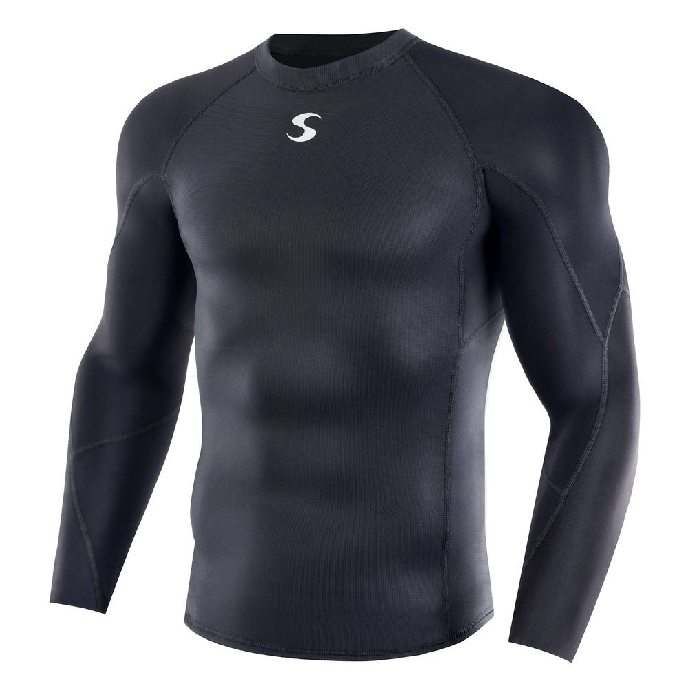 Synergy Men's Sequent Neoprene Multisport Full Sleeve Top (Black, X-Large)