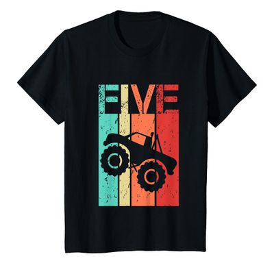 5 Year Old Monster Truck Birthday 5th Birthday Boy Girl T-Shirt