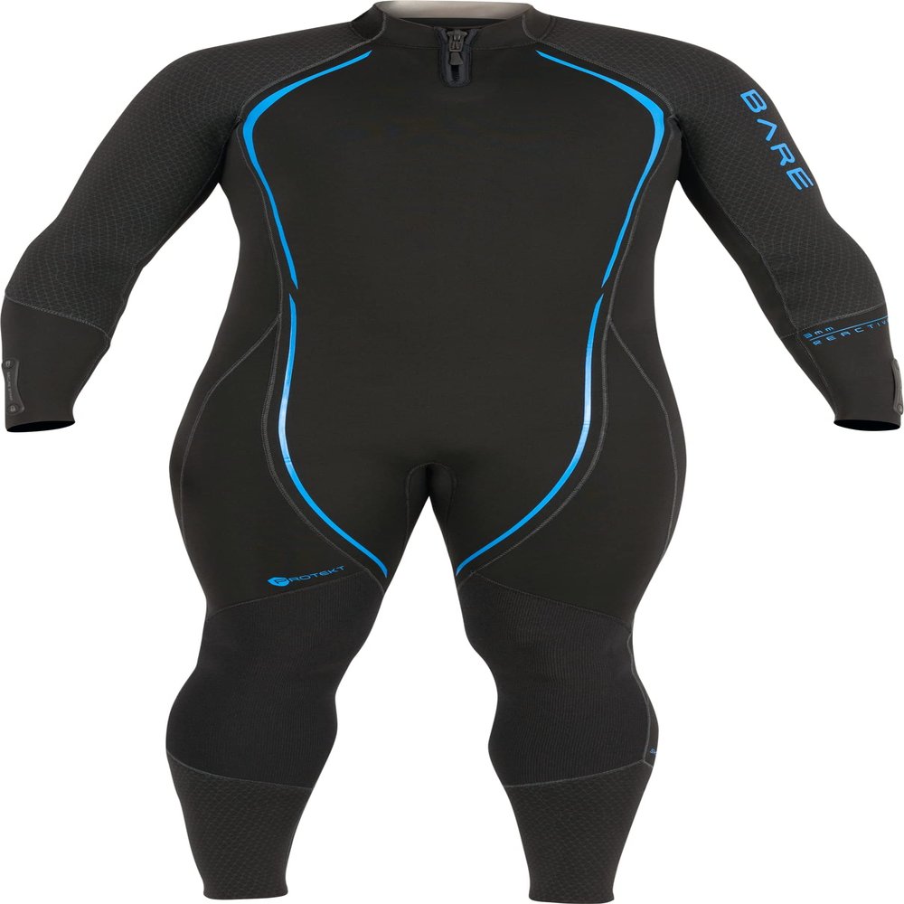 BARE 5MM Men's Reactive Wetsuit | Warmest Wetsuit Within BARE Lineup | Full Stretch Neoprene Combined with a Unique Graphene Omnired Fabric | Comfortable | Great for Scuba Diving | Blue S