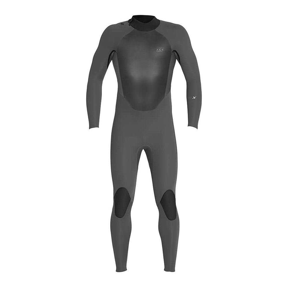 XCEL Mens Axis X Back Zip 4/3mm Fullsuit (Jet Black, Small)