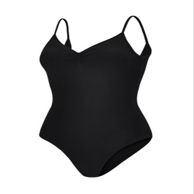 Dance Elite Camisole Leotard For Women - Lana - Womens Dance Leotard With High Leg And V-Neck (Black, Adult M)