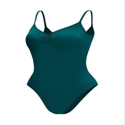 Dance Elite Camisole Leotard For Women - Lana - Womens Dance Leotard With High Leg And V-Neck (Green, Adult XL)