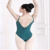 Dance Elite Camisole Leotard For Women - Lana - Womens Dance Leotard With High Leg And V-Neck (Green, Adult XL) view 3