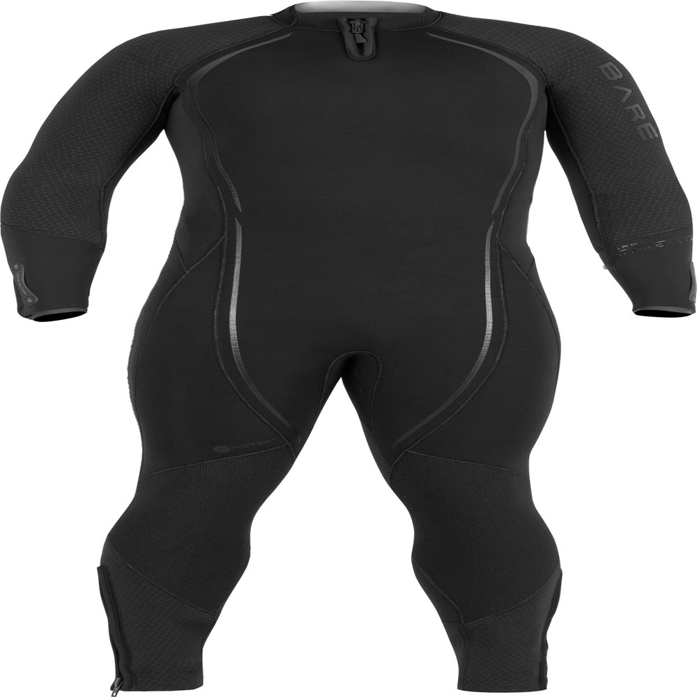 BARE 5MM Men's Reactive Wetsuit | Warmest Wetsuit Within BARE Lineup | Full Stretch Neoprene Combined with a Unique Graphene Omnired Fabric | Comfortable | Great for Scuba Diving | Black S