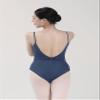 Dance Elite Camisole Leotard For Women - Lana - Womens Dance Leotard With High Leg And V-Neck (Blue, Adult XL) view 3