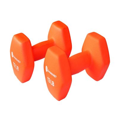 GYMENIST Pair of Dumbbells Set of 2 Soft Non Slip Grip Dumbbells Pair Covered with Neoprene (12 LB) (G306-12)