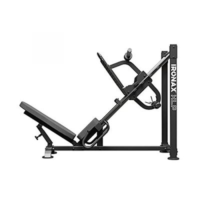 IRONAX XLP Leg Press - 45 Degree Angled Machine Compact for Fitness with Band Resistance, Black